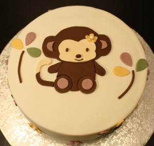 Monkey Birthday Cake on The Happy Cake Blog    Blog Archive    Baby Shower Monkey Cake